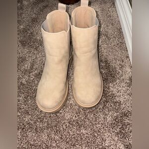 Women's Cream Ankle Boots
